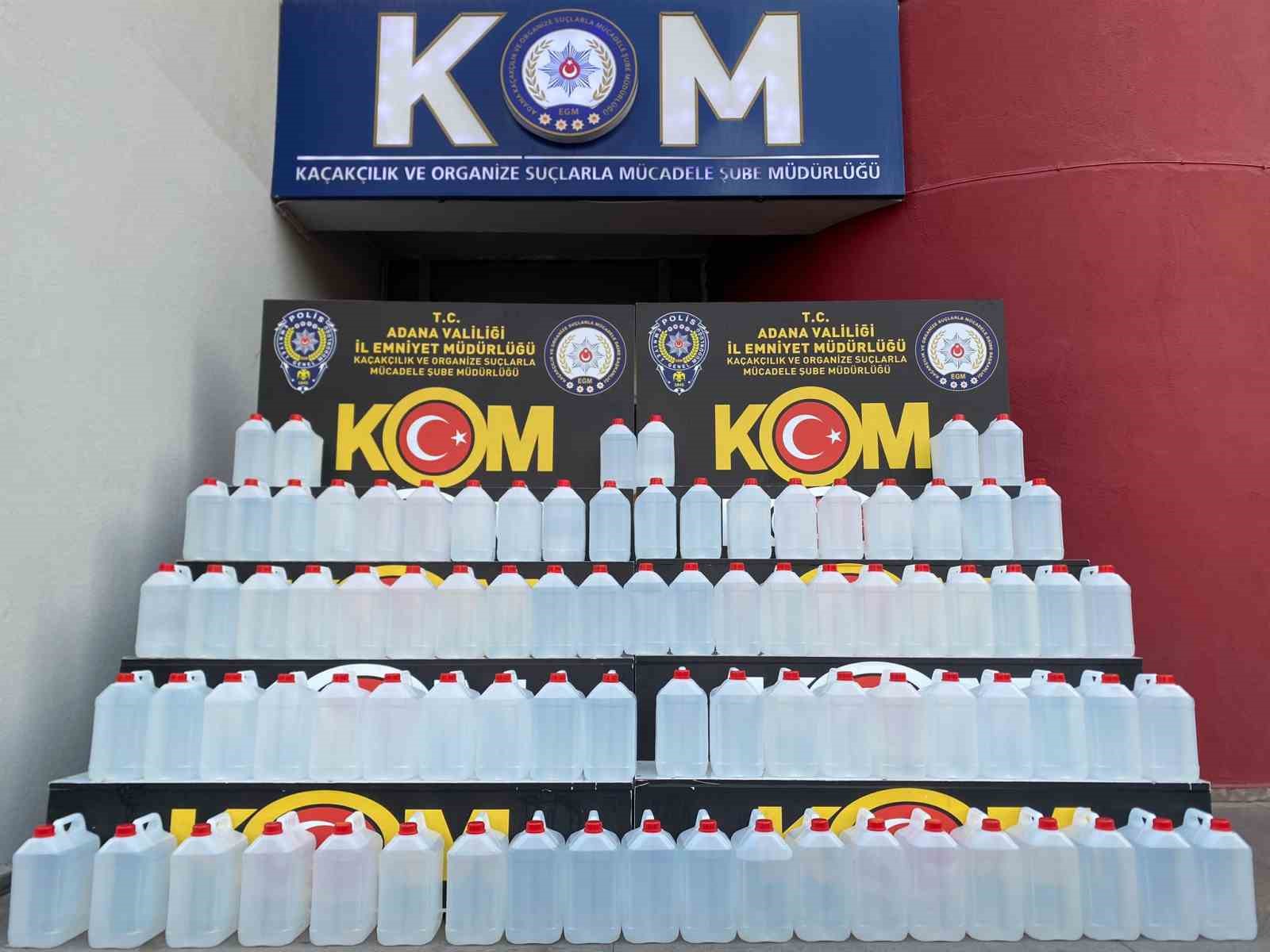 Adana’da kaçak etil alkol operasyonu: 3 gözaltı
