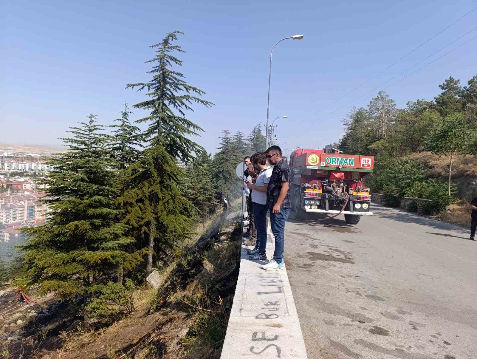 Ağaçlık alandaki yangın paniğe neden oldu 