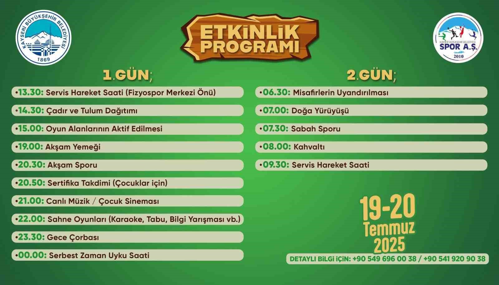 Büyükşehirin kampı ile doğa Kayserilileri çağırıyor 