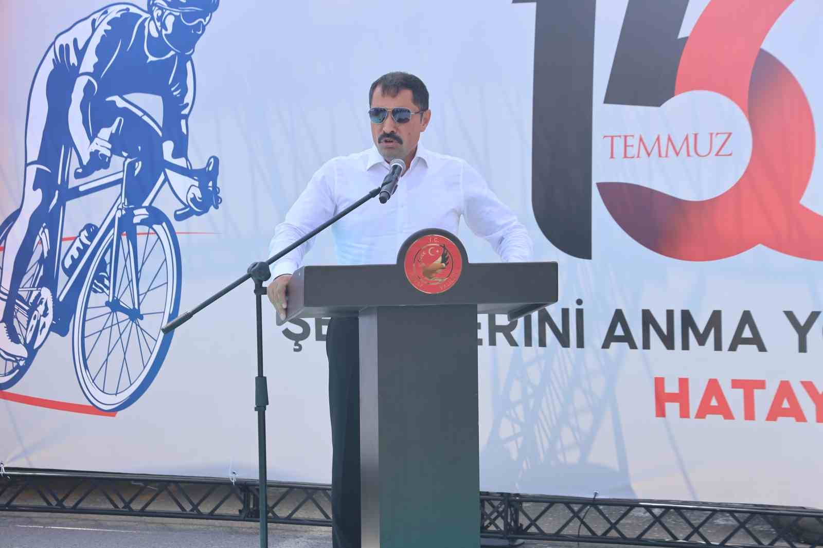 Hatay’da bisikletçiler 15 Temmuz anısına pedal çevirdi 