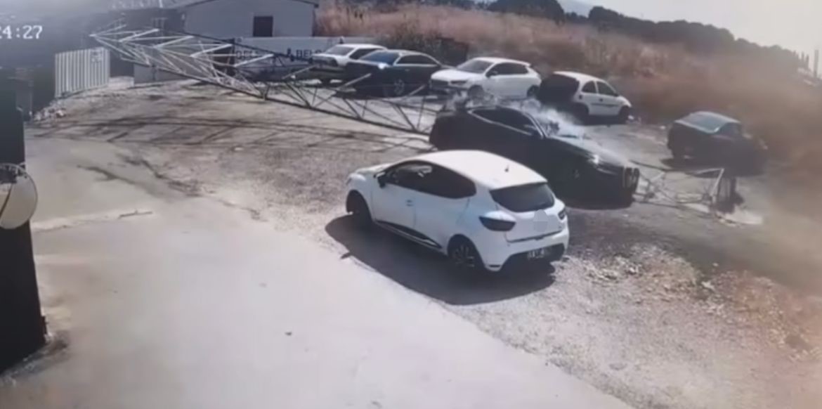 Vincin devrildiği anlar kamerada: Facia teğet geçti 