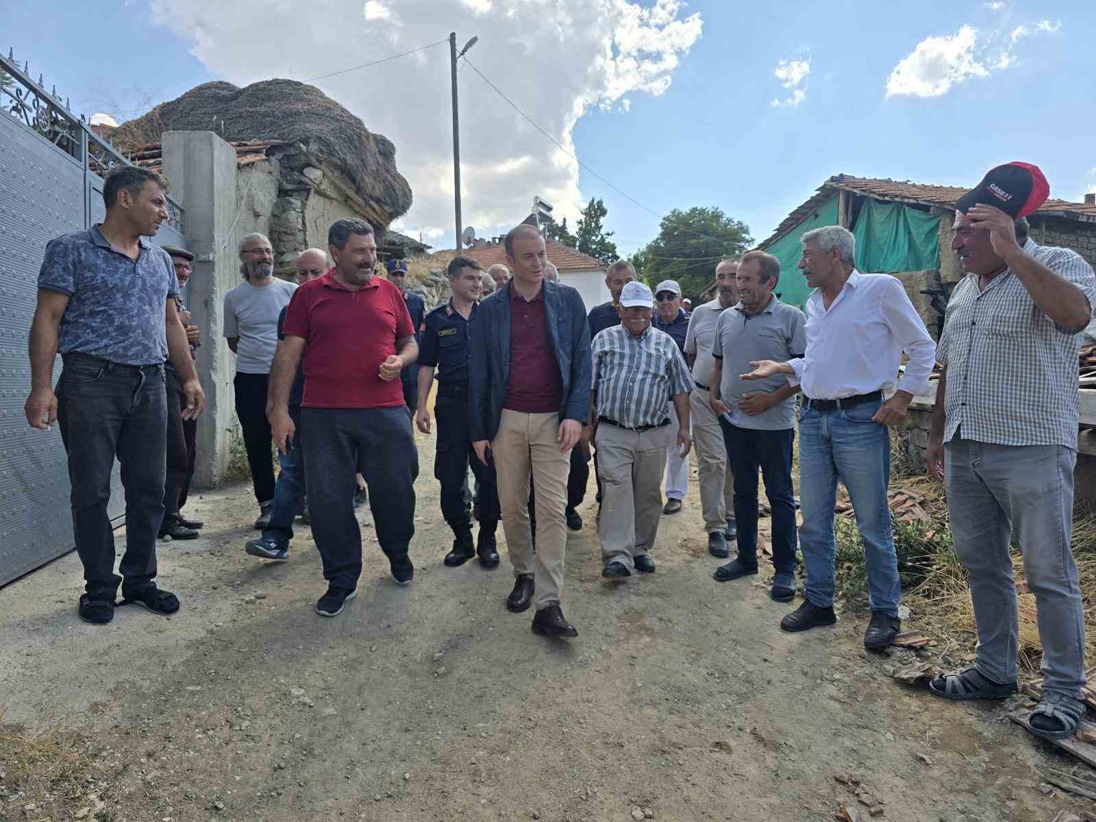 Kaymakam Dinçer, yangında zarar gören alanı yerinde inceledi 