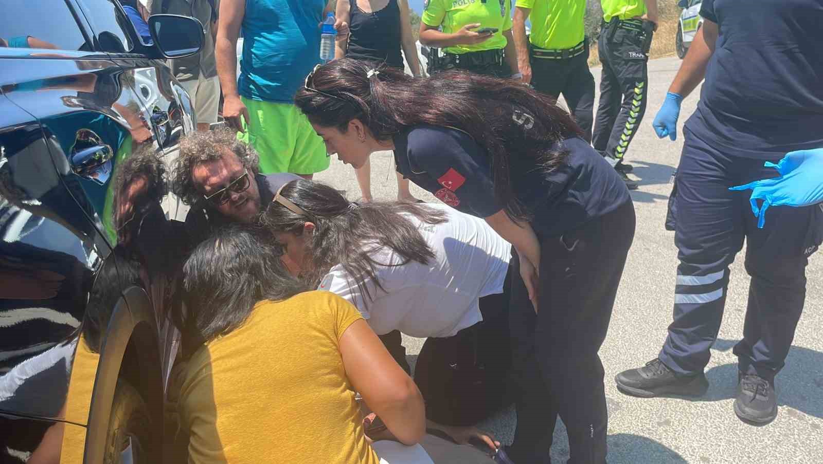Motosikletinin kontrolünü kaybeden sürücü, kaza yaptı 