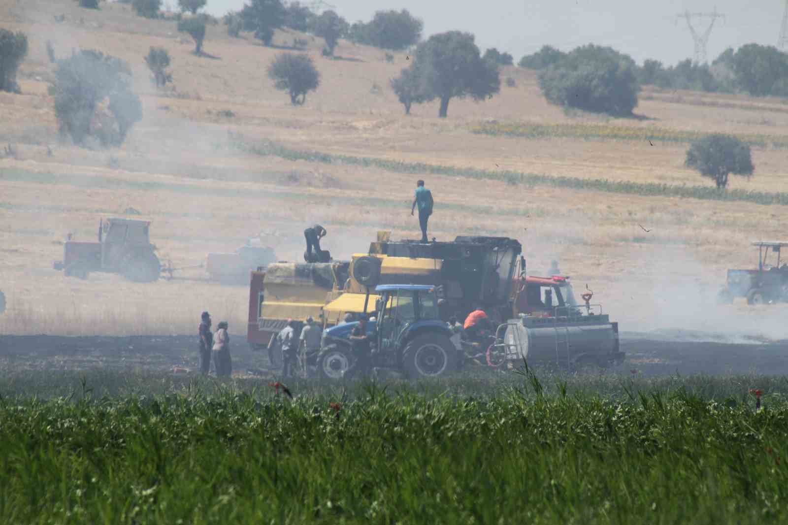 Beyşehir’de biçerdöverde yangın paniği 