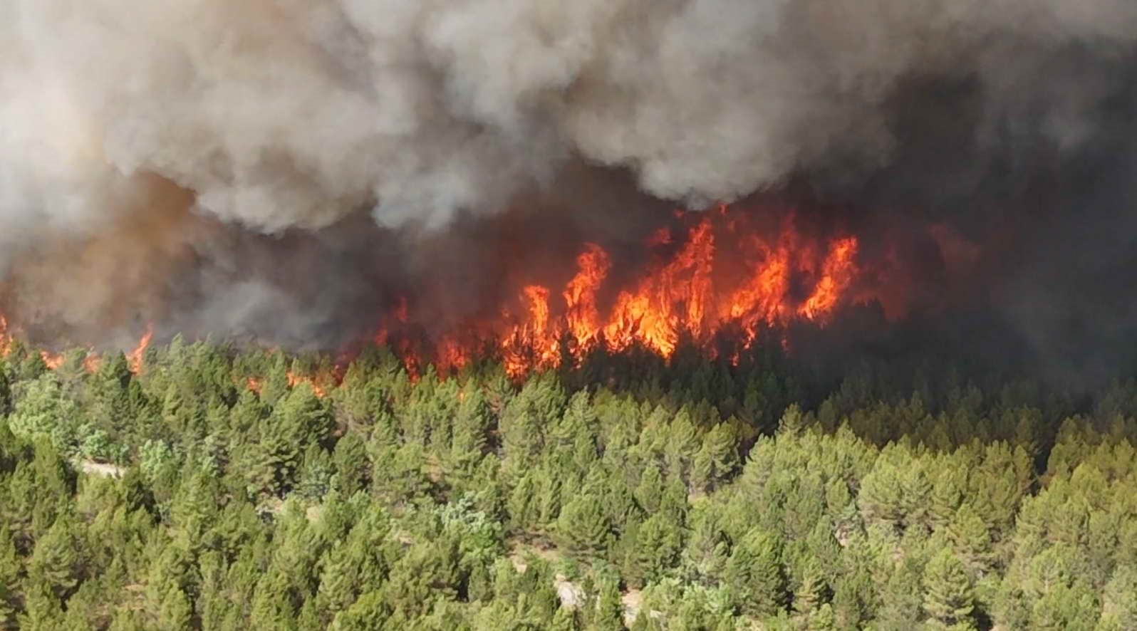 Karabük’te yangının çıktığı nokta dronla havadan görüntülendi 