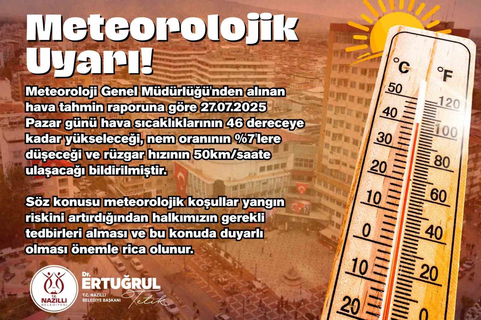 Nazilli Belediyesi vatandaşları uyardı: 