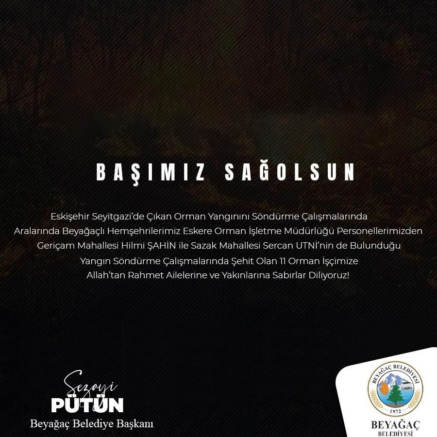 Başkan Pütün, orman yangını şehitleri için başsağlığı mesajı yayımladı 