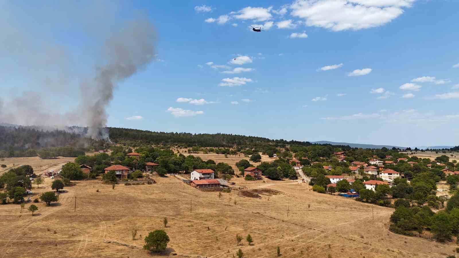 Orman yangınında alevler yerleşim yerlerine doğru ilerliyor 