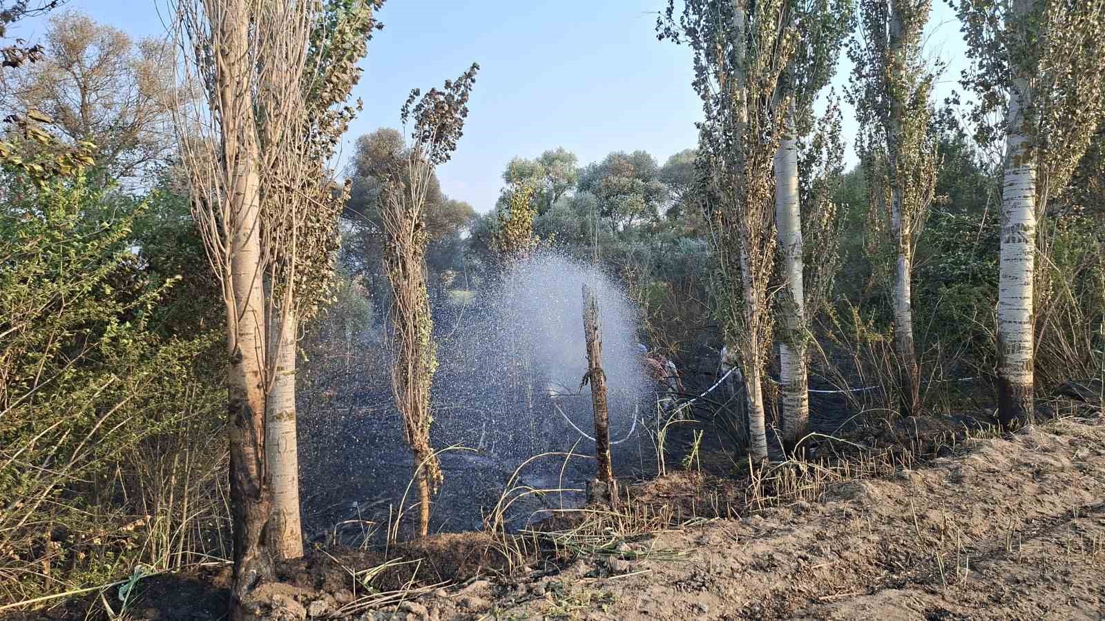 Kütahya’da 8 dönüm arazi ve 180 balya saman küle döndü 