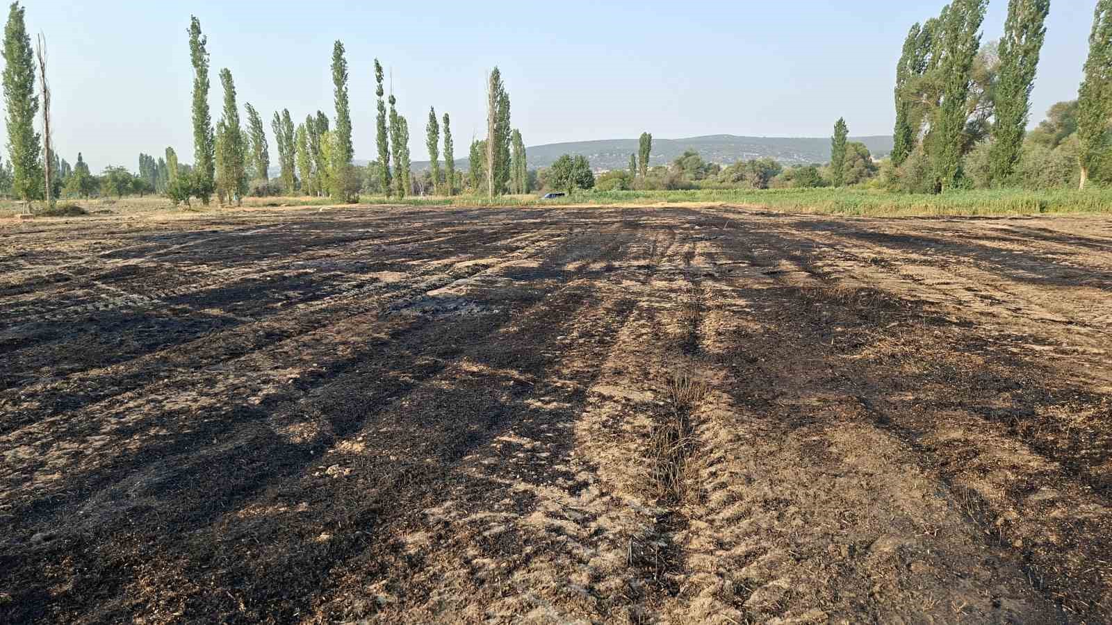 Kütahya’da 8 dönüm arazi ve 180 balya saman küle döndü 