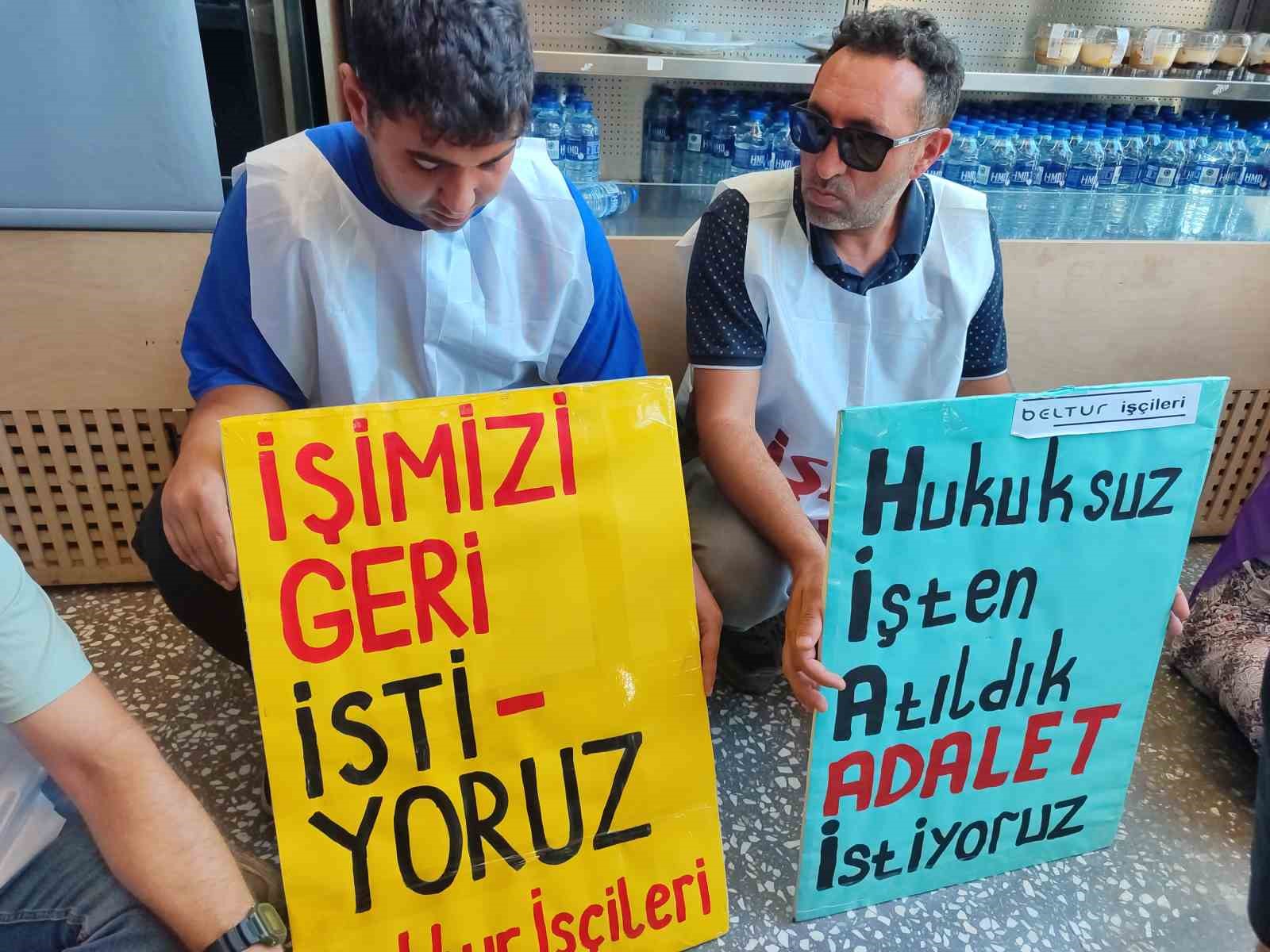 Beltur’dan atılan 3 işçi eylem yaptı 
