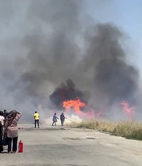 Vatandaşların erken müdahalesi konteyner kenti yanmaktan kurtardı 