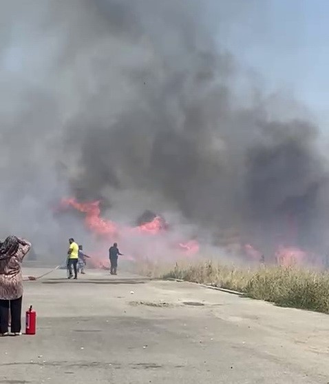 Vatandaşların erken müdahalesi konteyner kenti yanmaktan kurtardı 