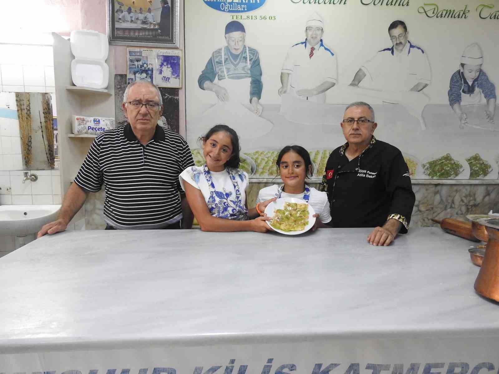 Kilis’te 5. kuşak minik ustalar, katmer yapmayı öğreniyor 