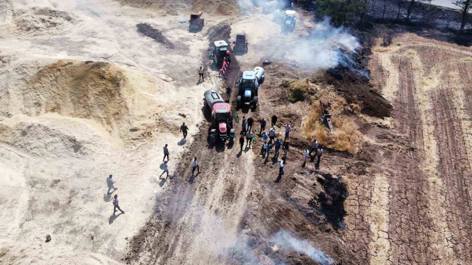 Alaca’da anız yangını: 70 dönüm arazi kül oldu 