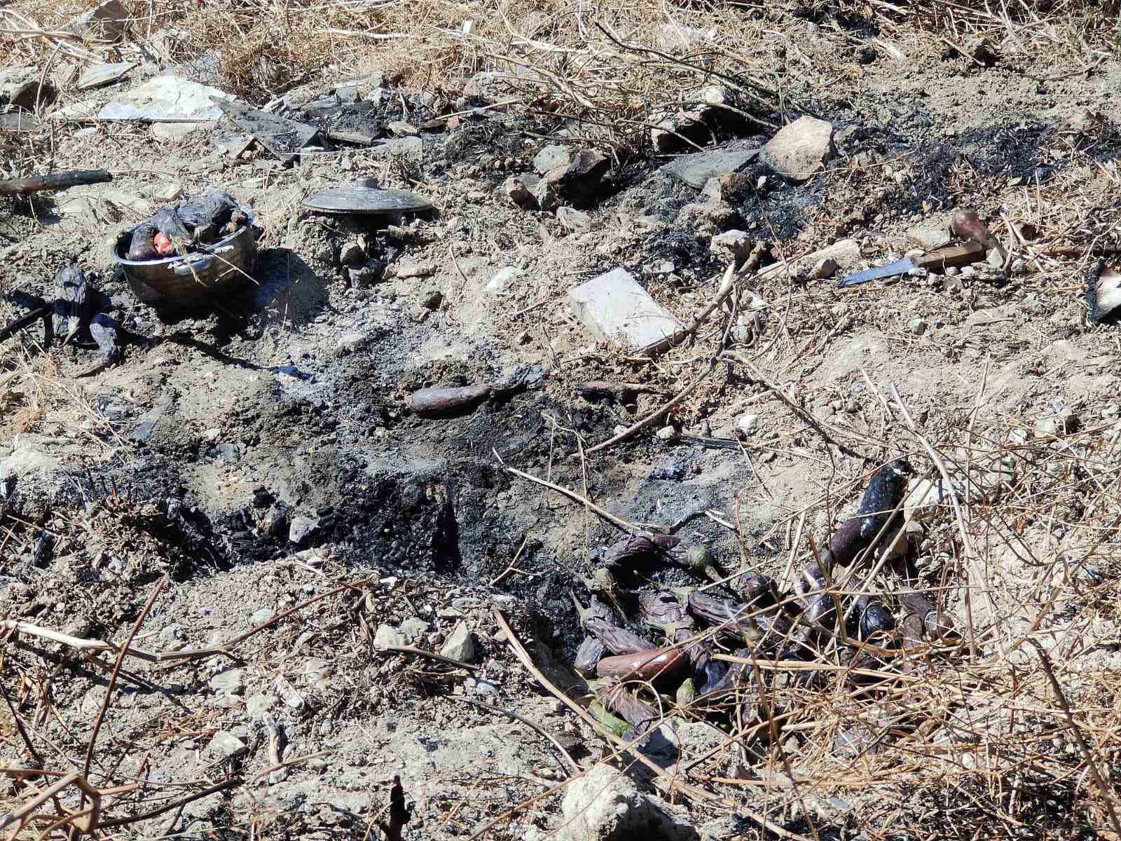 Patlıcan közlerken uçurumdan yuvarlandı 