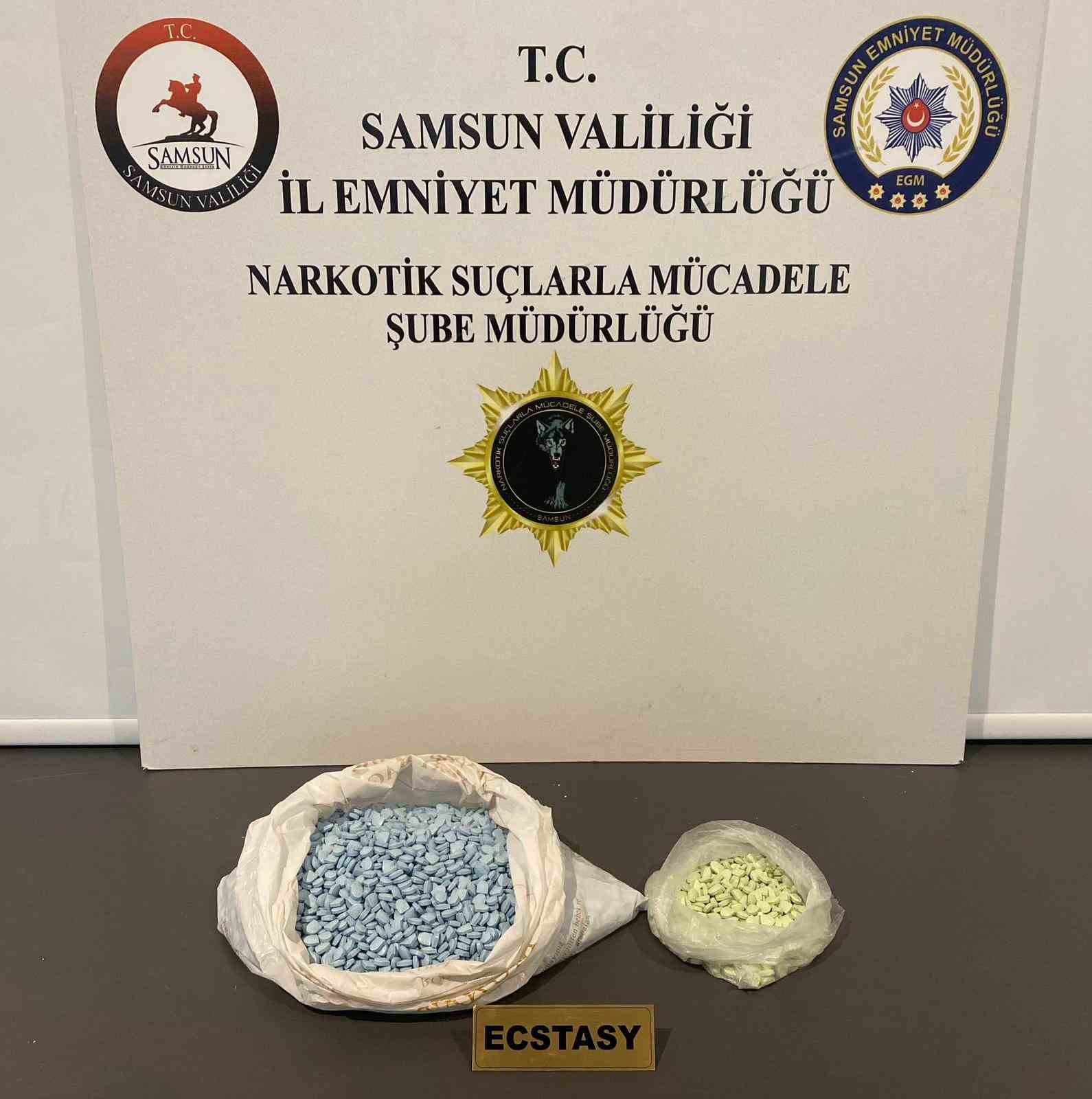 Samsun’da 5 bin 144 adet ecstasy hap ele geçirildi 