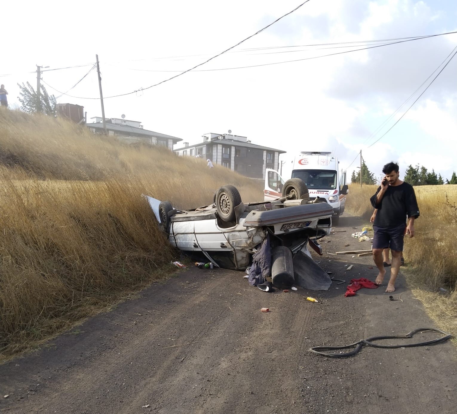 Çorlu’da otomobil takla attı: 1 yaralı 
