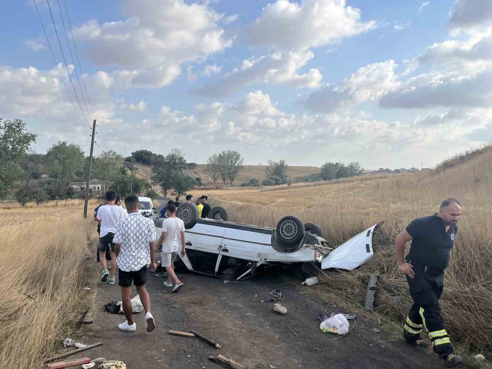 Çorlu’da otomobil takla attı: 1 yaralı 