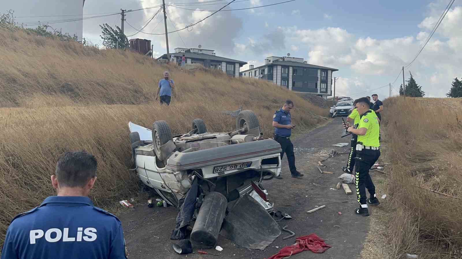 Çorlu’da otomobil takla attı: 1 yaralı 