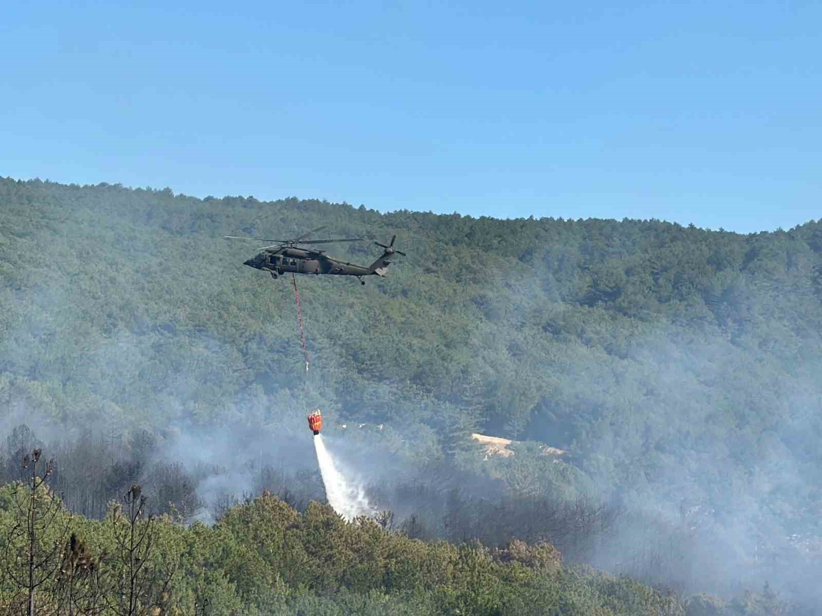 Uşak’ta orman yangınına havadan ve karadan müdahale ediliyor