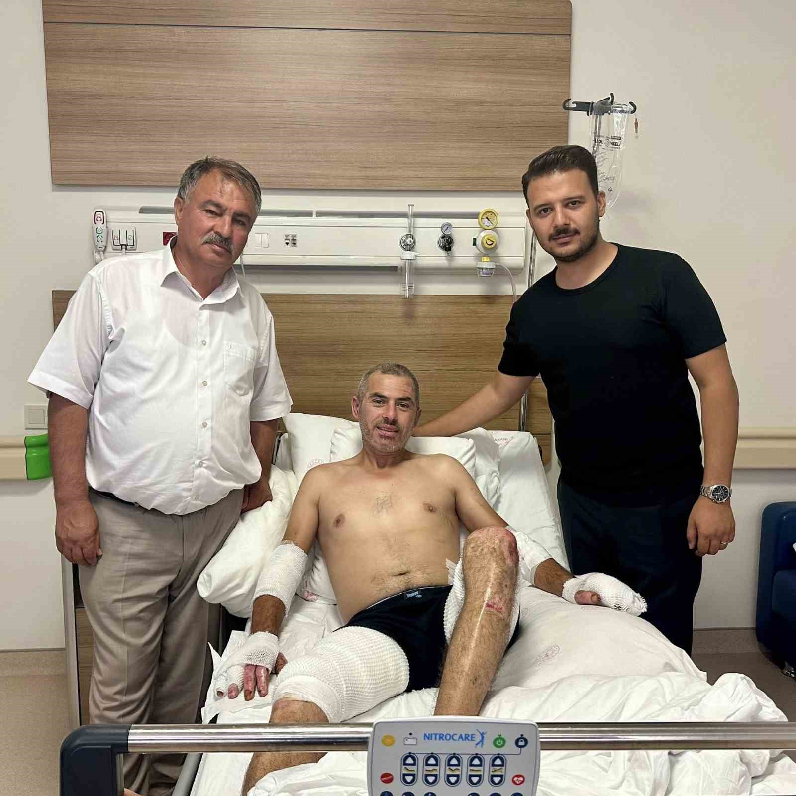 Başkan Pütün Eskişehir yangınında yaralanan orman işçisini yalnız bırakmıyor 