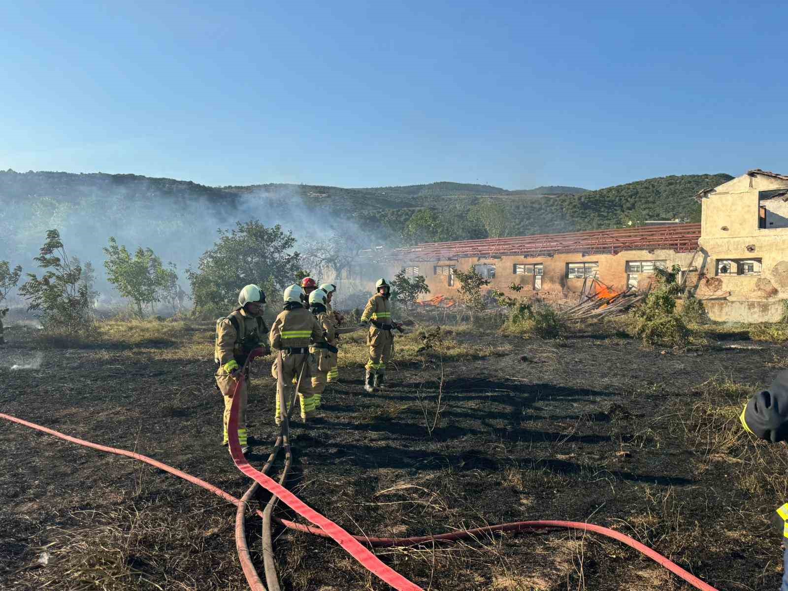 Erdek Gedeve mevkiinde arazi yangını 