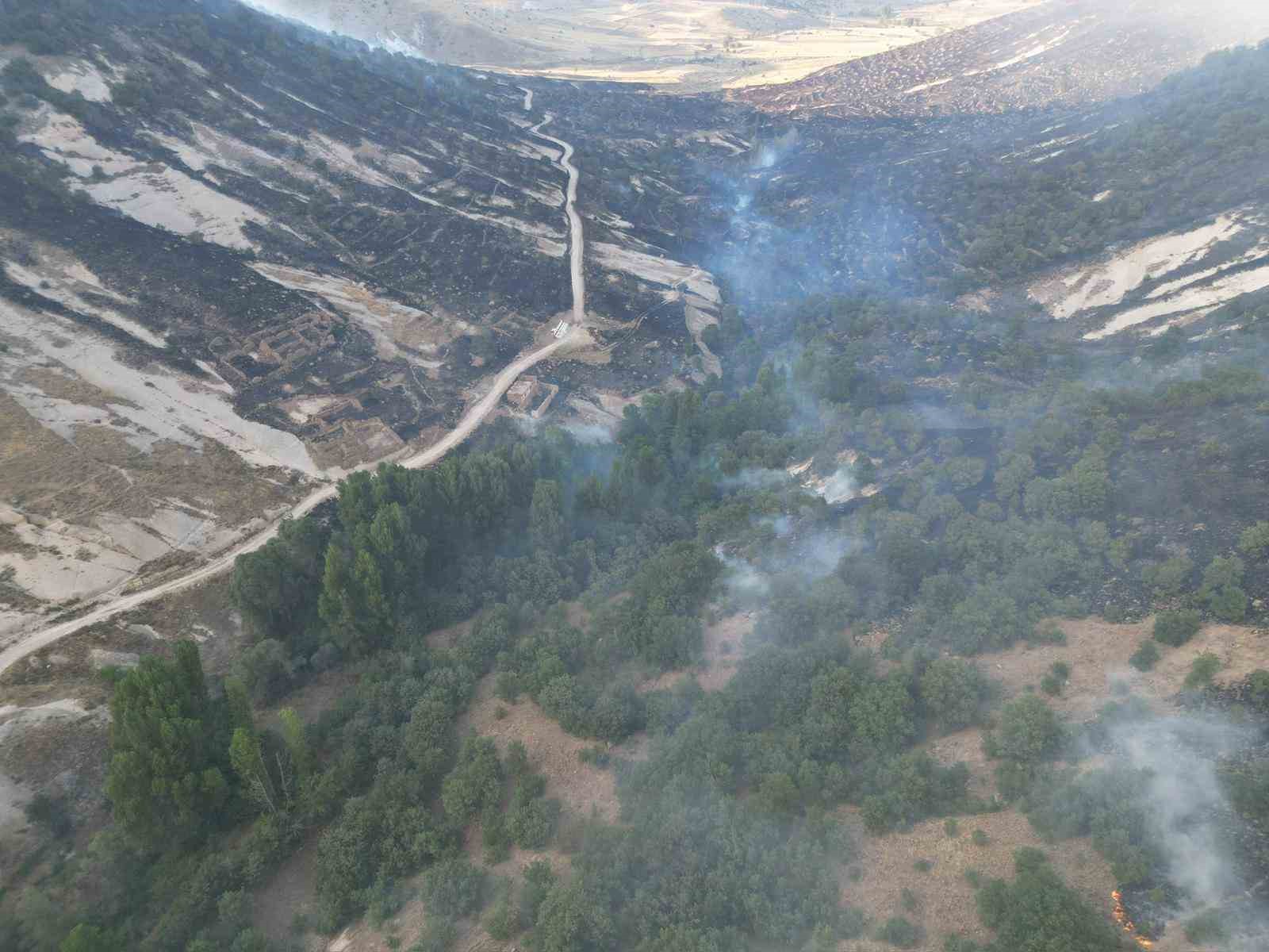 Afyonkarahisar’daki orman yangınına müdahale sürüyor 