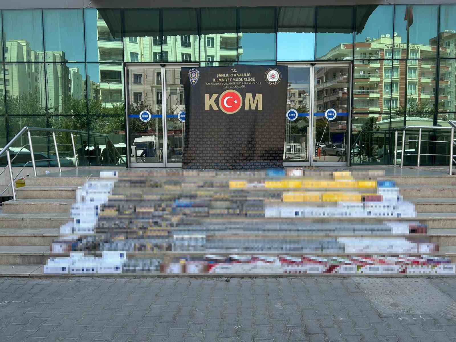 Şanlıurfa’da 55 bin paket kaçak sigara ele geçirildi: 10 gözaltı 
