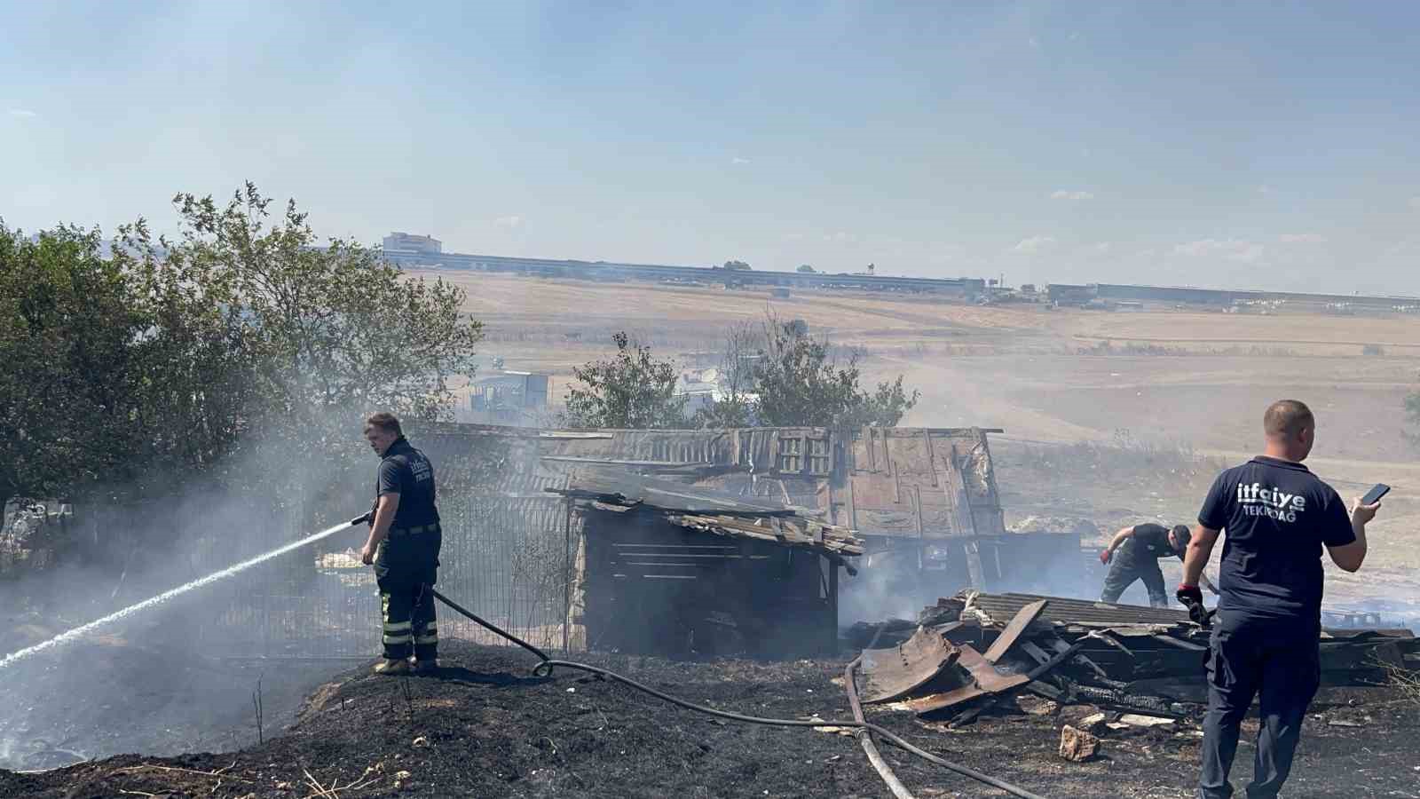 Tekirdağ’da besi çiftliğinde yangın 