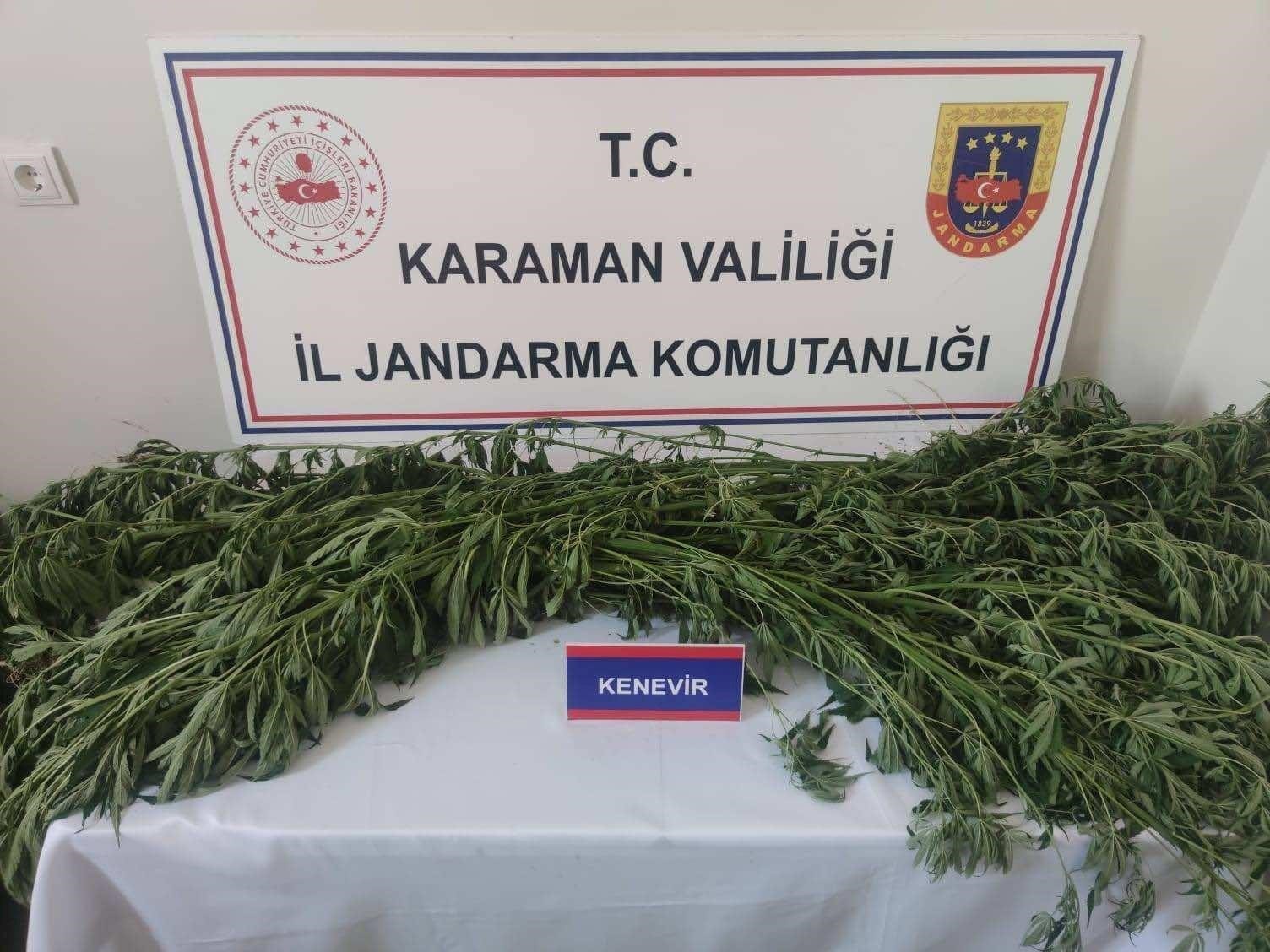 Karaman’da kenevir ve 63 adet fosil ele geçirildi 