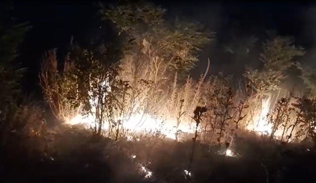 Ardahan’da anız ve fidanlık yangını geceyi aydınlattı 