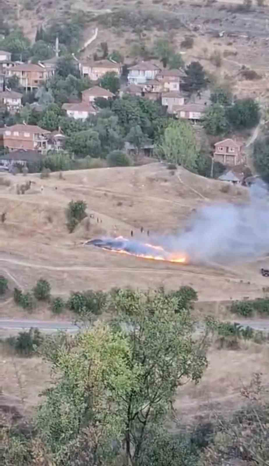 Karabük’te otluk alanda yangın 