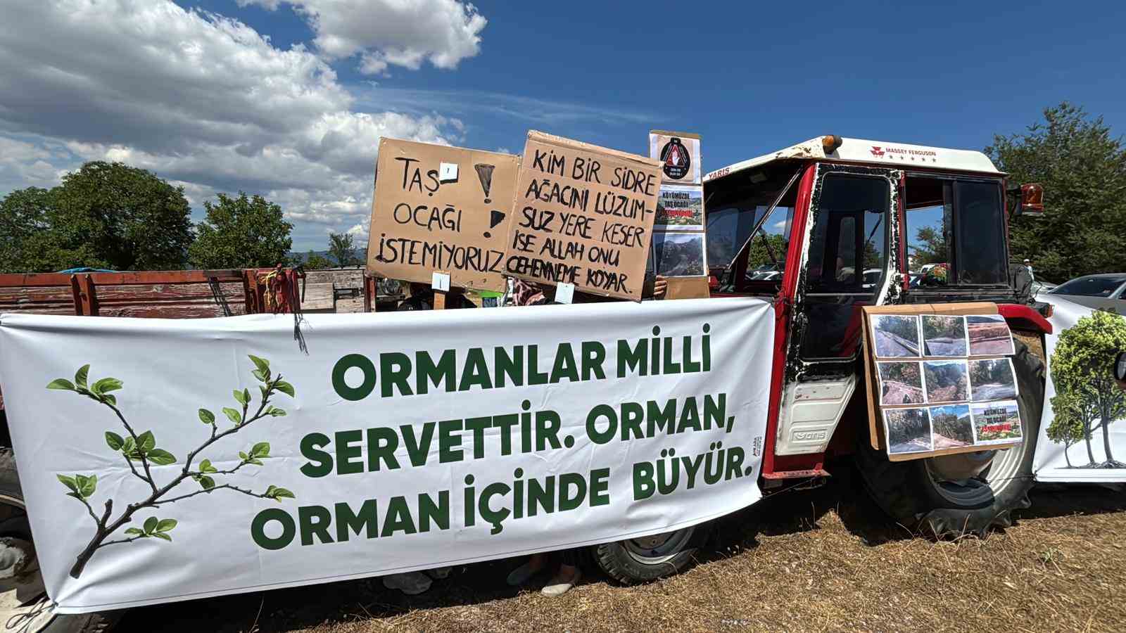 Bolu’da köylüler taş ocağına karşı eylem yaptı 