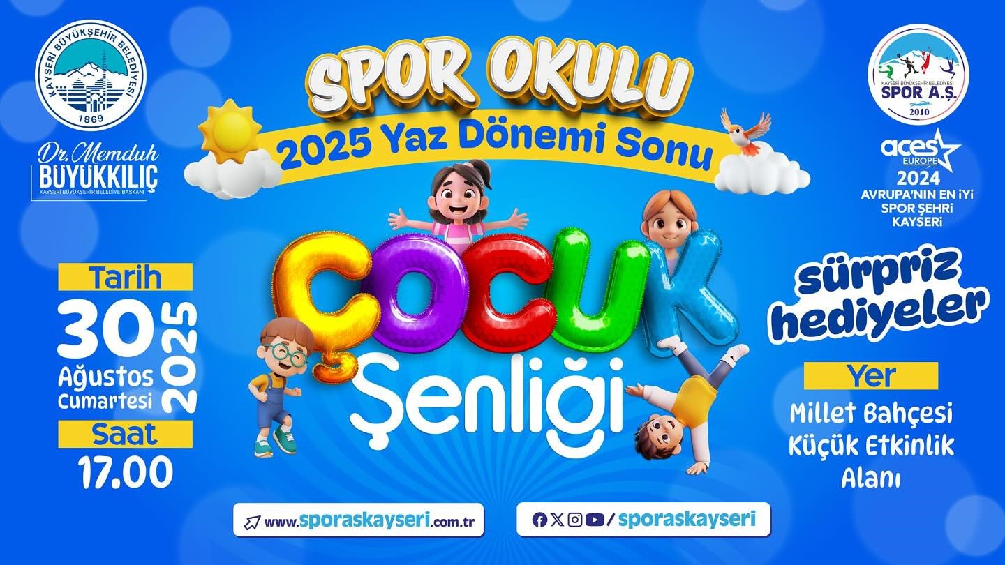2025 Spor Okulları Yaz Dönemi Sonu Çocuk Şenliği düzenlenecek