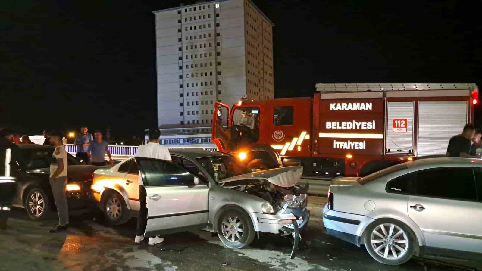Karaman’da 4 aracın karıştığı zincirleme kaza: 1 yaralı 