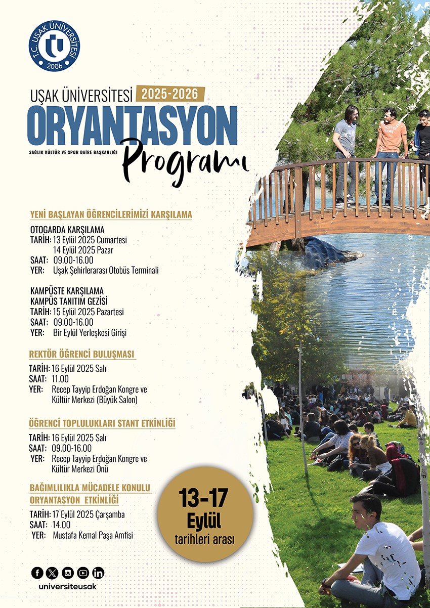 Uşak Üniversitesi yeni döneme Oryantasyon programıyla başlayacak 