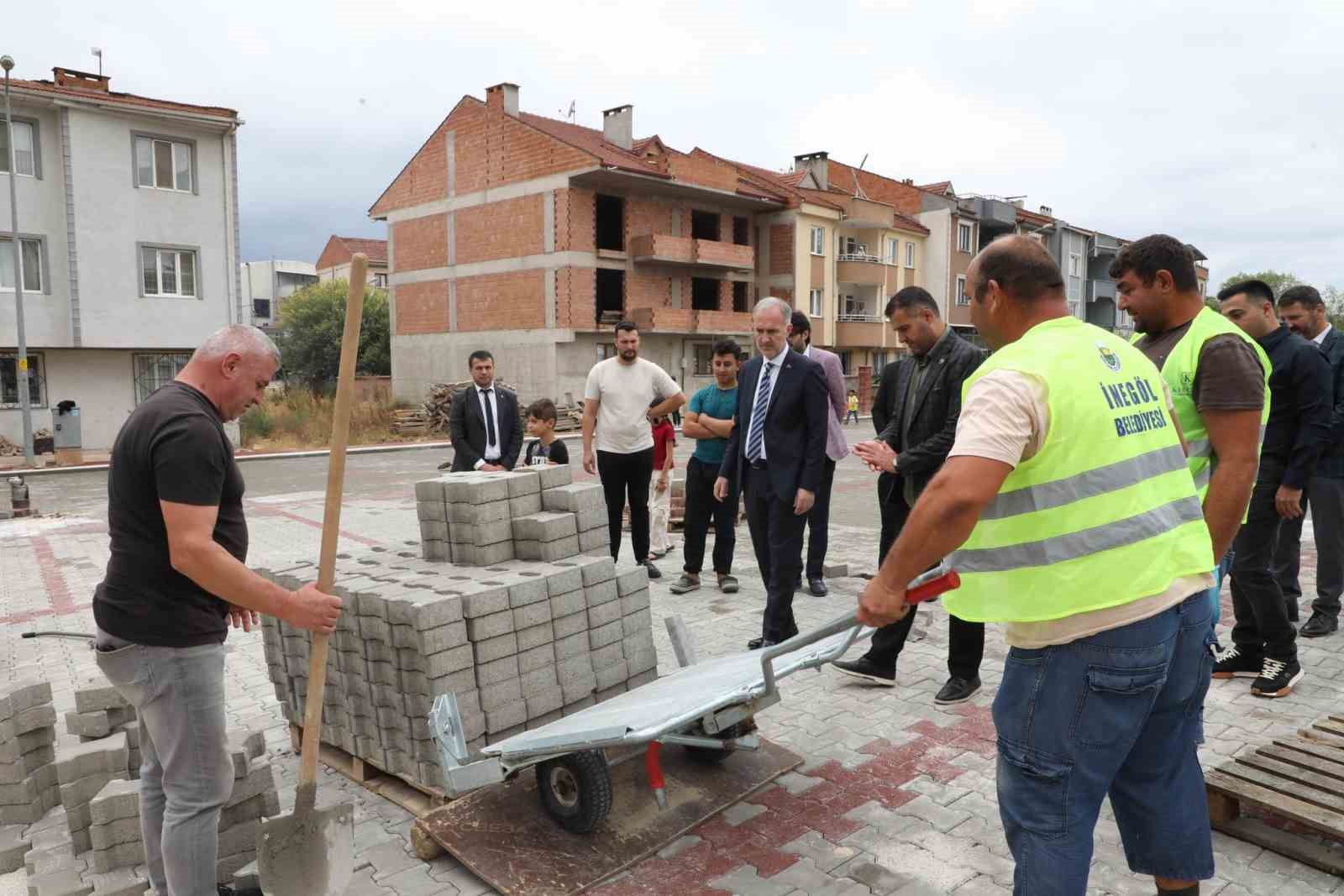 İnegöl’de 43 araçlık otopark yapımında sona gelindi
