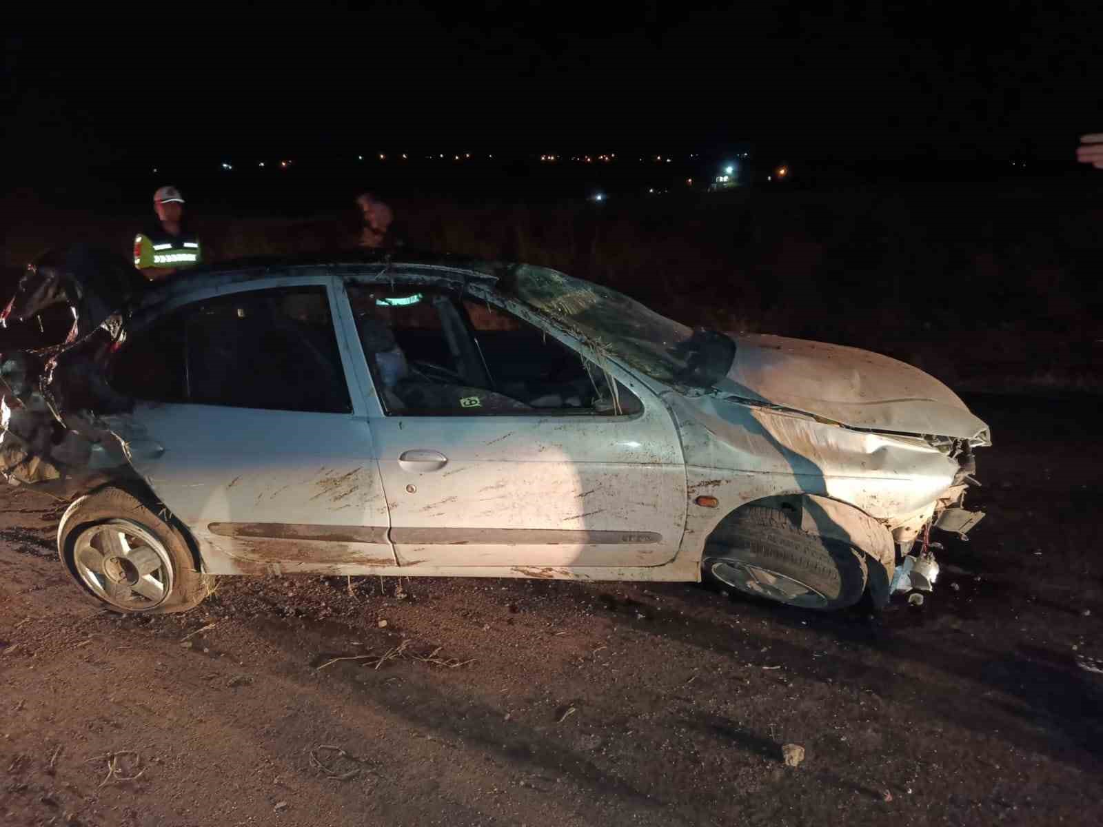 Siverek’te takla atan otomobilin sürücüsü yaralandı 