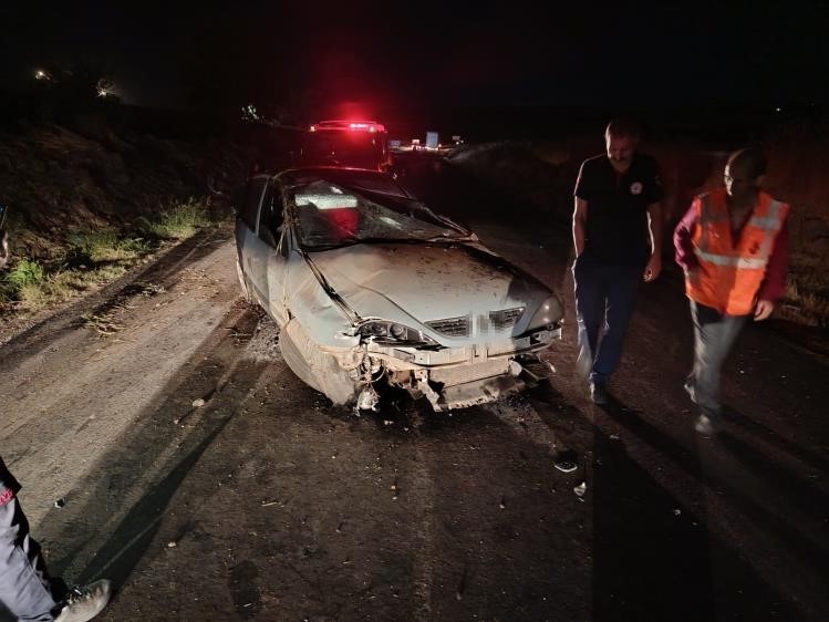 Siverek’te takla atan otomobilin sürücüsü yaralandı 